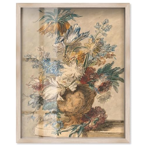 Blumen in Kreide Shadowbox Druck Vintage Art von Art Remedy Blond Rahmen 40,6 x 50,8 cm Blumen in Kreide Shadowbox Druck Vintage Art von Art Remedy Blond Rahmen 40,6 x 50,8 cm von Art Remedy