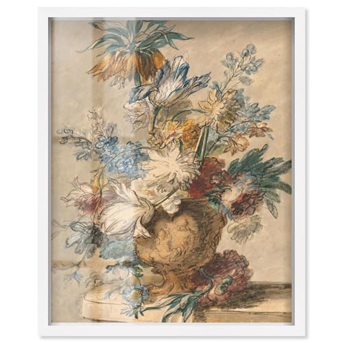 Blumen in Kreide Shadowbox Druck Vintage Art von Art Remedy weißer Rahmen 50,8 x 61 cm Blumen in Kreide Shadowbox Druck Vintage Art von Art Remedy weißer Rahmen 50,8 x 61 cm von Art Remedy