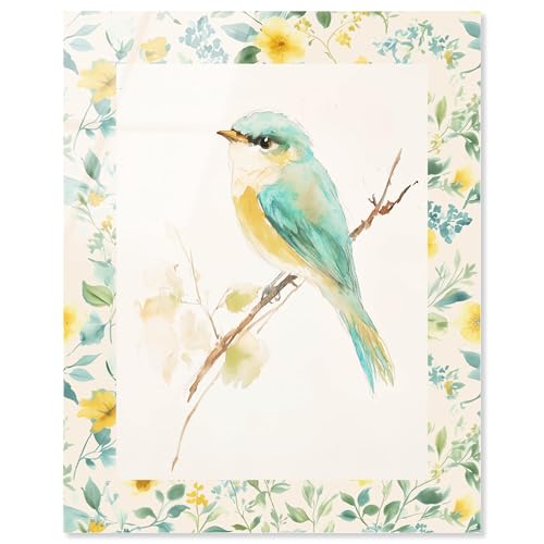 Gentle Bird and Flowers Acryldruck Botanische Kunst von Art Remedy fertig zum Aufhängen, 16 x 20 cm Gentle Bird and Flowers Acryldruck Botanische Kunst von Art Remedy fertig zum Aufhängen, 16 x 20 cm von Art Remedy