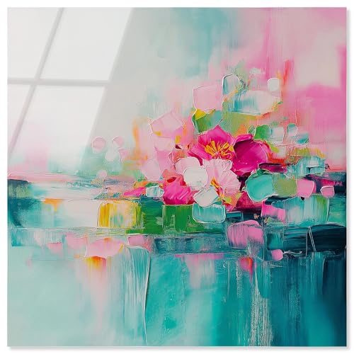 Soulful Grüner und rosa Acryldruck, Pastell-Wanddekoration, von Art Remedy, fertig zum Aufhängen, 30 x 30 cm Soulful Grüner und rosa Acryldruck, Pastell-Wanddekoration, von Art Remedy, fertig zum Aufhängen, 30 x 30 cm von Art Remedy