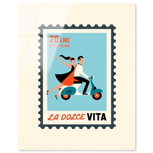 Vespa Romance Acryldruck, Retro-Sommerdrucke von Art Remedy, fertig zum Aufhängen, 20 x 24 cm von Art Remedy