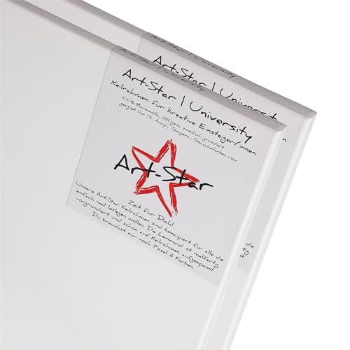 Art-Star 2X University KEILRAHMEN 80x80 cm | Leinwände auf Keilrahmen 80x80 cm | Leinwandtuch vorgrundiert, malfertige bespannte quadratische Keilrahmen mit Leinwand zum malen von Art-Star
