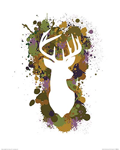 Art Studio "Splatter Silhouette Stag 40 x 50cm Kunstdruck von Art Group
