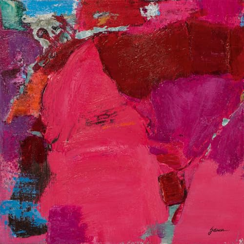 Art Universe Abstraktes Leinwand Acryl Gemälde Farbenpracht, Echtholz-Naturkeilrahmen, handgemalt, Wandbild Wohnzimmer, echte Kunst, Moderne Kunst, Kunstbilder (Statement in Pink, 60x60 cm) von Art Universe