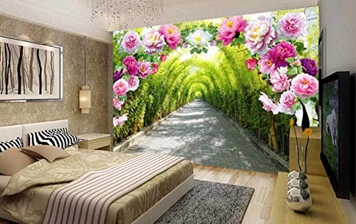 ZZXIAO Flower Bush Blue Promenade Blumentapete 3D Photo Hintergrund Modern wandpapier fototapete 3d effekt tapete Wohnzimmer Schlafzimmer Hintergrundbild-400cm×280cm von Art Wallpaper