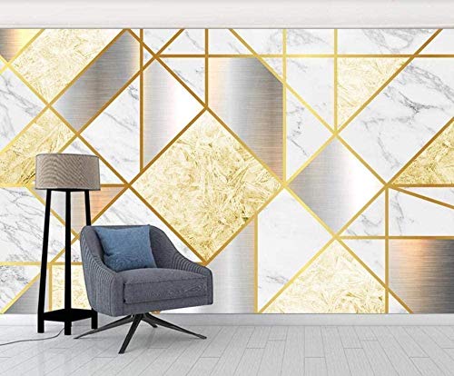 ZZXIAO Goldene geprägte geometrische Linien Vlies Tapete 3D Tapete Wanddekoration Wandbilder Wohnzimmer wandpapier fototapete 3d effekt tapete Wohnzimmer Schlafzimmer Hintergrundbild-200cm×140cm von Art Wallpaper