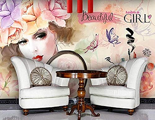 ZZXIAO Hohe dekorative Tapete Aquarell Beauty Beauty Shop Nagel New Tooling Hintergrund 3D fototapete 3d effekt tapete Wohnzimmer Schlafzimmer Hintergrundbild-400cm×280cm von Art Wallpaper