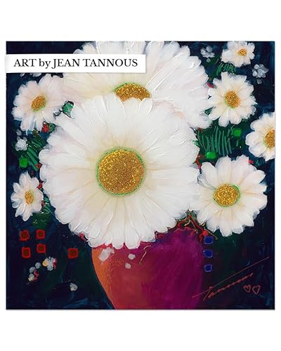 ARTbyTANNOUS® Kunstdruck Größe M I Jean Tannous Gemälde Les Fleurs 02 I Gallery Print Acryl I moderne Wandbilder I Wohnzimmer, Büro & Praxis I Jedes Bild exklusiv I Leinwand möglich von Art by Tannous