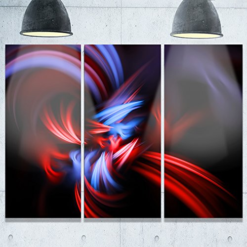 Design Art Fractal verbunden Streifen Abstrakt Metall Wand Kunst, (3), rot, 91,4 x 71,1 cm von Art-design