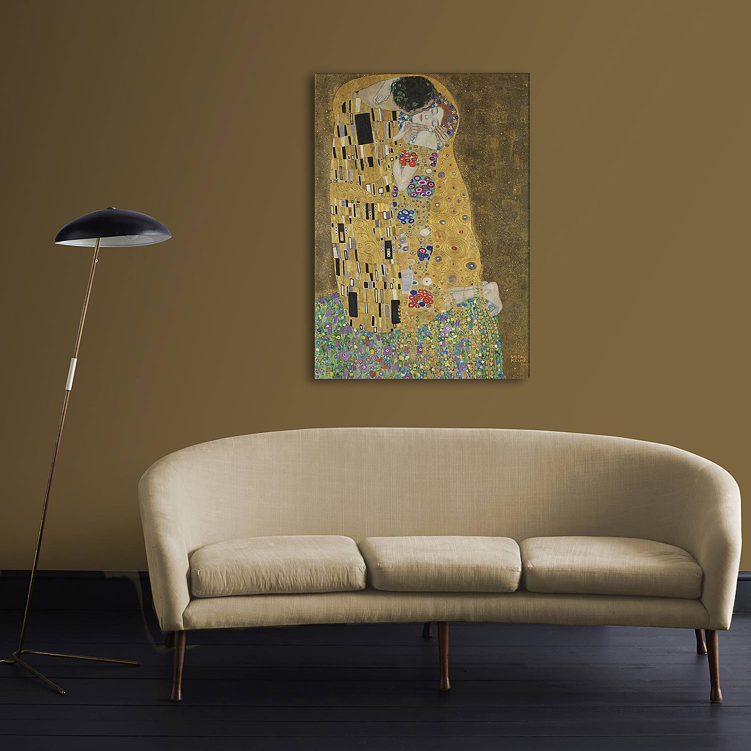 Leinwandbild Der Kuss (Gustav Klimt) von Art for the Home