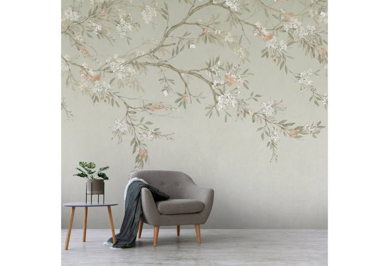 Art for the home Fototapete Blütenpfad, glatt, geblümt, (1 St), Design Tapeten von Art for the home