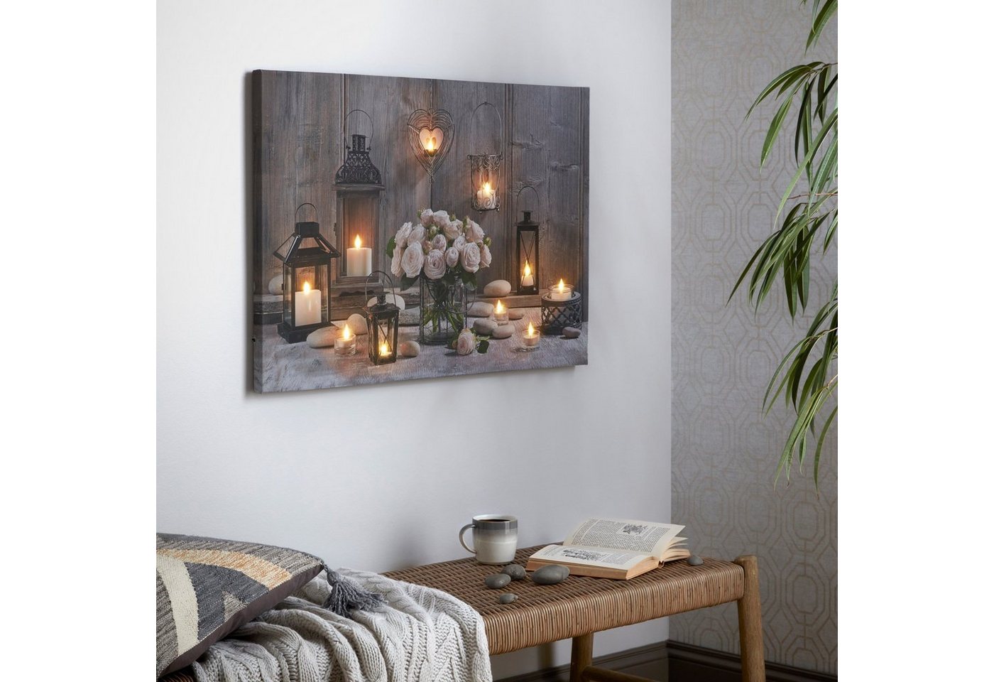 Art for the home LED-Bild Cosy Kerzen LED 60x90cm, (1 St) von Art for the home