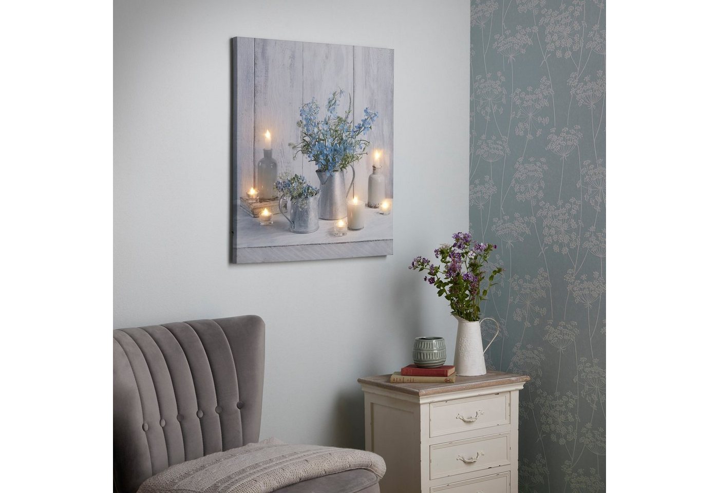 Art for the home LED-Bild Ruhe Blau LED 60x70cm, (1 St) von Art for the home