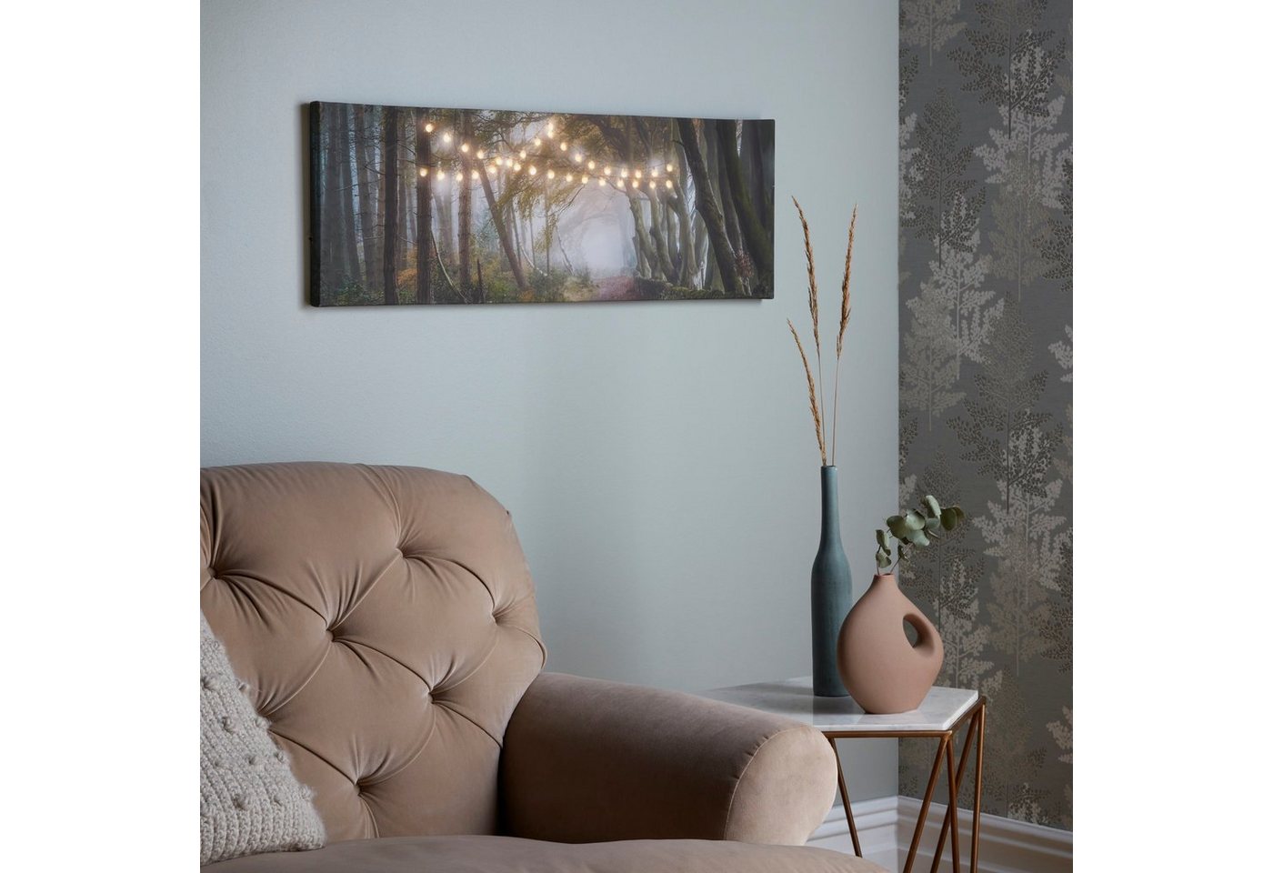 Art for the home LED-Bild Waldspaziergang LED 30x90cm, (1 St) von Art for the home