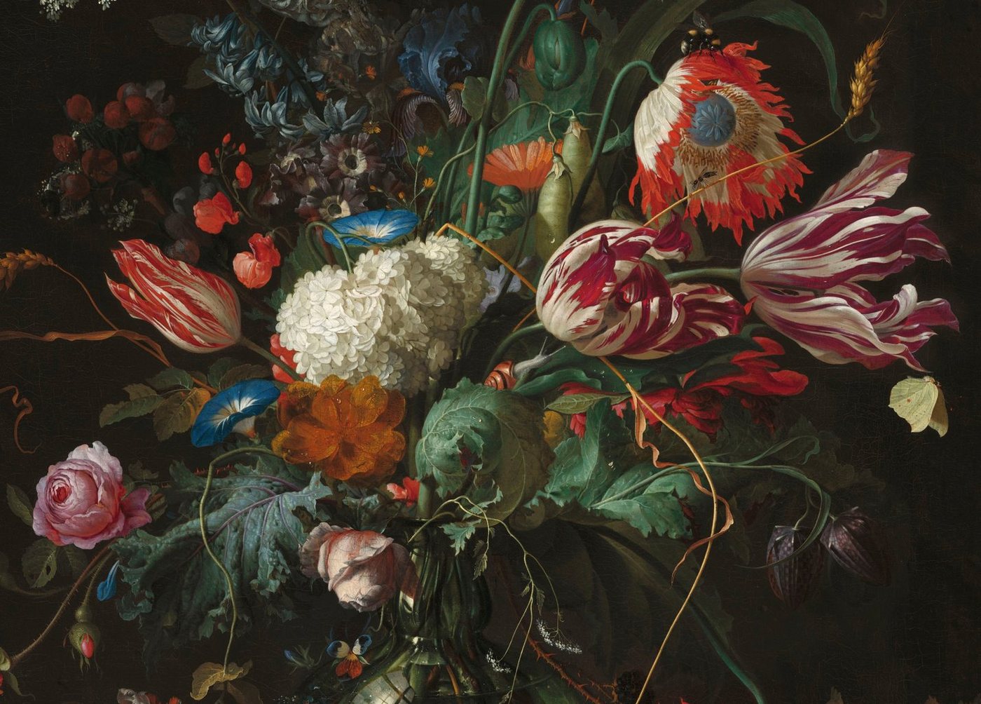 Art for the home Leinwandbild Vase of Flowers, Ausschnitt, Jan Davidsz de Heem, Blumen von Art for the home