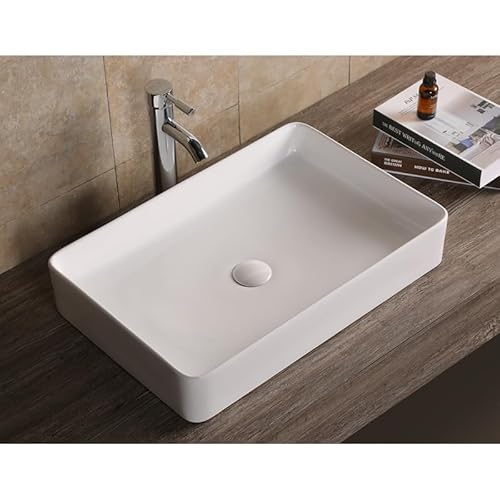 Art-of-Baan® Premium Waschbecken - Hochglanz Aufsatzwaschbecken - Keramik-Becken für Waschtisch - Waschschale weiß - 610 x 410 x 115 mm von Art-of-Baan