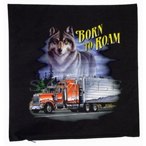 Born to Roam Trucker LKW Fahrer 40x40cm Kissenüberzug in schwarz von Art & Detail Shirt