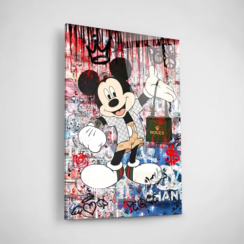 Art100 Acrylglasbild - Mickey Rolex 60x40cm Hochwertiger Kunstdruck, Leinwandbild | modernes Wandbild Mickey Rolex | coole Wandbilder für das Wohnzimmer | Art Bilder von Art100