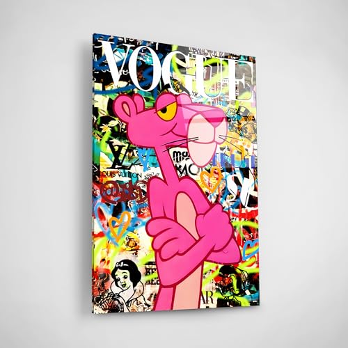 Art100 Acrylglasbild - Pink Panther Vogue 60x40cm Hochwertiger Kunstdruck, Acrylglasbild | modernes Wandbild Pink Panther Pink Panther Vogue | coole Wandbilder für das Wohnzimmer | Art Bilder von Art100