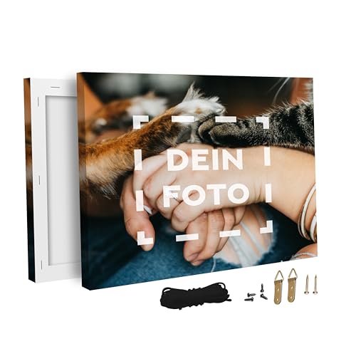 Art100 Leinwand personalisiert mit Wunschmotiv | Foto Leinwandbild mit eigenem Bild | persönliches Wandbild zum selbst gestalten | Fotogeschenk, verschiedene Größen + Aufhängeset | 100x50cm von Art100