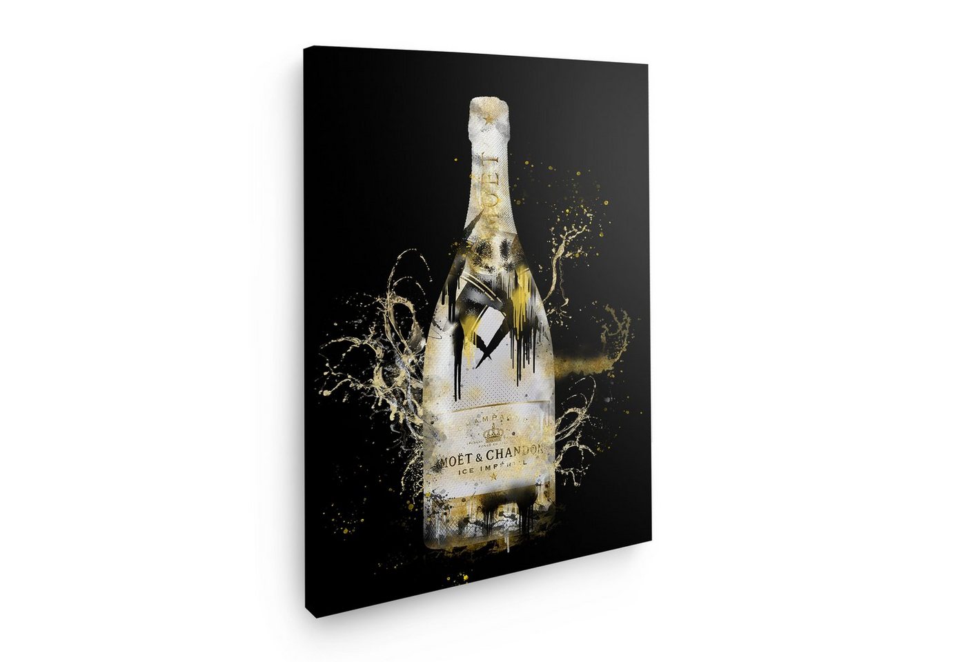 Art100 Leinwandbild Moet Ice Gold Bottle Pop Art Leinwandbild Kunst von Art100