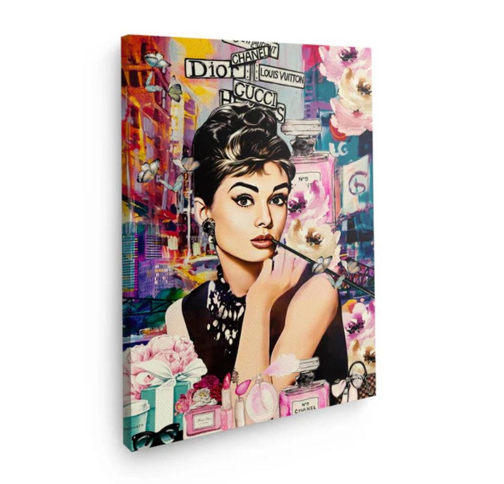 Art100 Leinwandbild Audrey Luxury Pop Art Leinwandbild Kunst von Art100