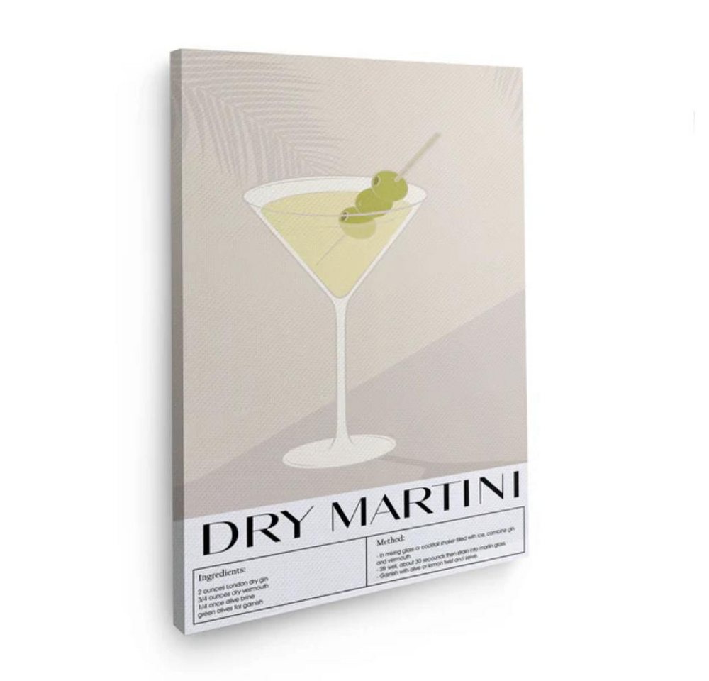 Art100 Leinwandbild Dry Martini Pop Art Leinwandbild Kunst von Art100
