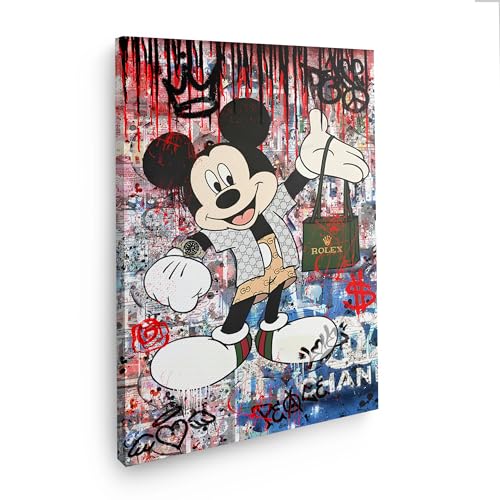 Art100 Leinwandbild - Mickey Rolex 120x80cm Hochwertiger Kunstdruck, Leinwandbild | modernes Wandbild Mickey Rolex | coole Wandbilder für das Wohnzimmer | Art Bilder von Art100