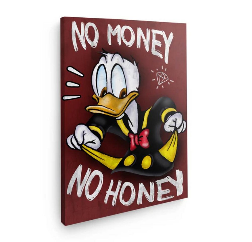 Art100 Leinwandbild No Money Duck Pop Art Leinwandbild Kunst von Art100