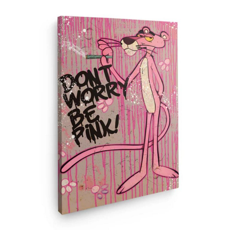 Art100 Leinwandbild Pink Panther Be Pink Pop Art Leinwandbild Kunst von Art100