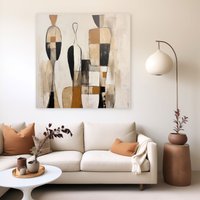 Abstrakte Boho Kunst | Hochwertiger Druck Auf Leinwand, Schlafzimmer Wanddekoration, Beige, Terracotta, Großes Wohnzimmer von Art2Kunstraum
