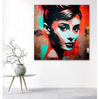 Audrey Hepburn | Hochwertiger Druck Auf Leinwand von Art2Kunstraum