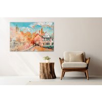 Speyer Sonnenbrücke Mit Kaiserdom | Hochwertiger Druck Auf Leinwand von Art2Kunstraum