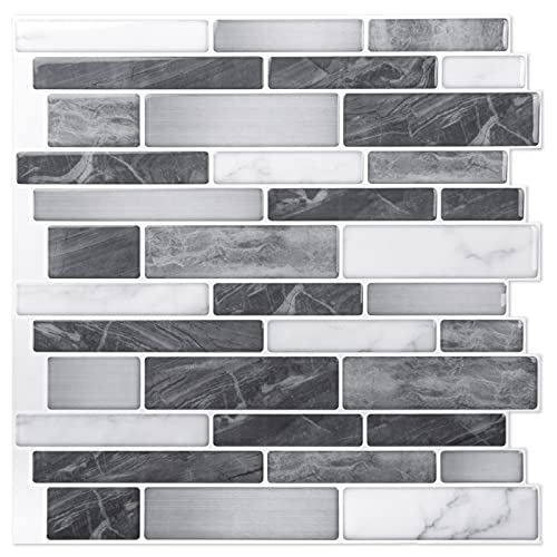 Art3d 10-Blätter Selbstklebende Fliesen Backsplash für die Küche, Vinyl Dekorative Fliesen, 30 * 30cm von Art3d