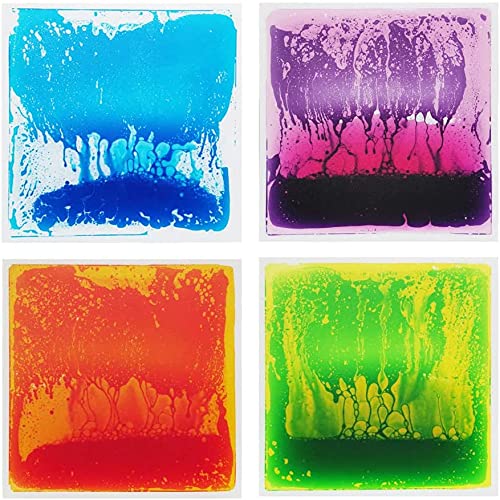 Art3d Liquid Sensory Bodenfliesen, 40,1 x 40,1 cm, quadratisch, bunt, 4 Fliesen von Art3d