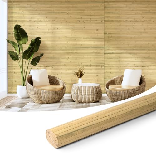 Art3d Natürliches Bambus-Wandpaneel Innenwanddekoration 244 x 122 cm erneuerbare Stangenwicklung Wand Decke Möbel Schrank Büro Natur Art3d Natürliches Bambus-Wandpaneel Innenwanddekoration 244 x 122 cm erneuerbare Stangenwicklung Wand Decke Möbel Schrank Büro Natur von Art3d