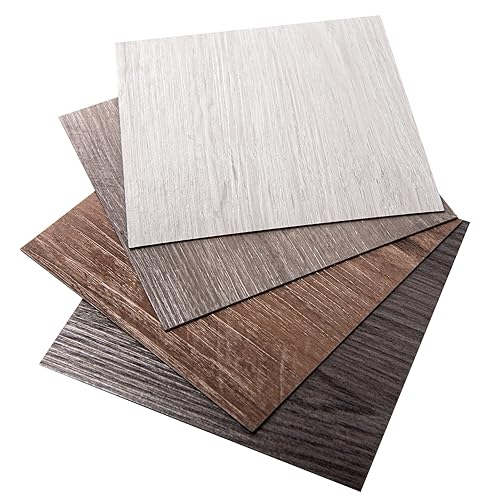 Art3d PVC-Bodenbelag Selbstklebende Bodenfliese Fliesen DIY Vinyl-Dielen Vinylboden Wasserdichter Dielenboden Holzoptik Küche Esszimmer Schlafzimmer Probe von Art3d