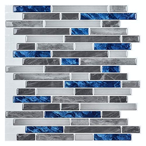 Art3d Peel & Stick Bricks 3D Wallpaper Küche Backsplash Stein Design Fliesenkleber Selbstklebend Wandfliesen, 10 Blätter von Art3d