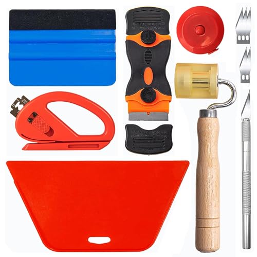 Art3d Tapezierwerkzeug Schaber Multifunktions-Glättwerkzeug-Set für selbstklebende Kontaktfolien Vinylfensterfolien und Autofolien von Art3d