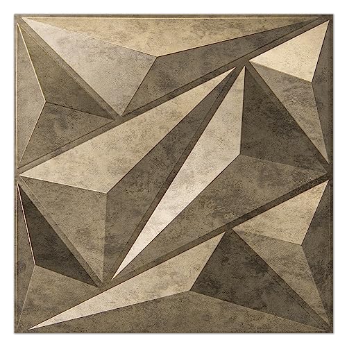 Art3dwallpanels PVC 3D Wandpaneel Diamant für Innenwand Dekor, Wanddekor PVC Panel, 3D Strukturierte Wandpaneele, 12 Stück Fliesen Antik Gold Art3dwallpanels PVC 3D Wandpaneel Diamant für Innenwand Dekor, Wanddekor PVC Panel, 3D Strukturierte Wandpaneele, 12 Stück Fliesen Antik Gold von Art3dwallpanels