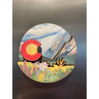 Colorado Wildblume 3D Holz Magnet von Art4TheYoungatHeart