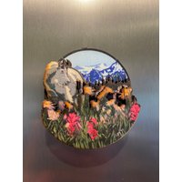 Felsige Bergziege 3D Holz Magnet von Art4TheYoungatHeart