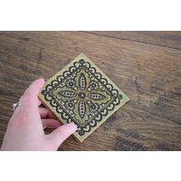 Fliese Handgemacht | Orientalisch Getöpfert Keramik Boho Mandala Dekofliese Bad Küche| Spitzenabdruck Höhere Stückzahl Auf Anfrage von ArtAndKreative