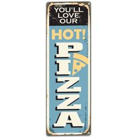 Retro Pizza Wandkunst | 5 X 15 Zoll Metallschild Vintage Küche Dekor von ArtAttackPrintworks