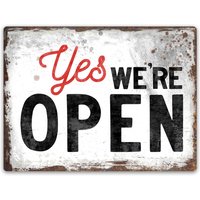 Yes We're Open Vintage Style Metallschild | Business Store Front Rusty Rustikale Bauernhaus Dekor 12 X 21 Zoll von ArtAttackPrintworks