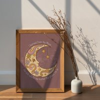 Wandbild | Spiritueller Druck Mond Kunst Celestial Hippie Kunstwerk - 8x10 Ich Habe Vom Gelernt von ArtBloomingLau