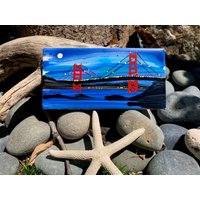 Golden Gate in The Moonlight Handbemalte Keramikfliese/Wandkunst Wohnkultur von ArtByAdrienneStudio