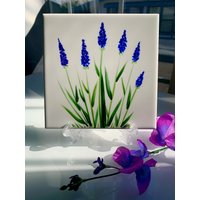 Handbemalte Keramikfliese Mit French Lavender/Ornament Wanddekoration Home Decor von ArtByAdrienneStudio