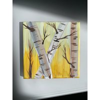 Herbst Birke Handbemalte Keramikfliese/Ornament Wandkunst Home Decor von ArtByAdrienneStudio