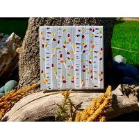 Herbst Birkenblätter Handbemalte Keramikfliese/Ornament Wandkunst Home Decor von ArtByAdrienneStudio
